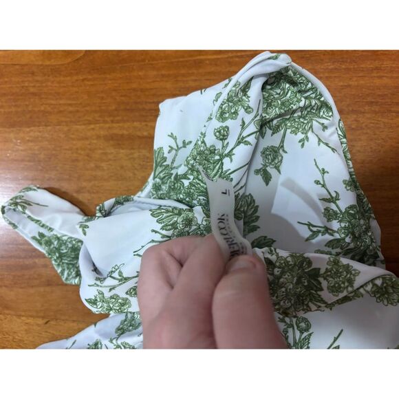 Berlook Bikini Swimsuit Women's Size Large White Green NWT Regency Cottagecore - Picture 4 of 5